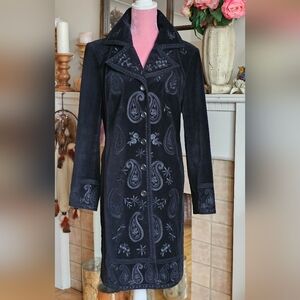 Vintage Nygard Collection Black Velvet Coat. 100% Cotton. Gothic. Victorian.